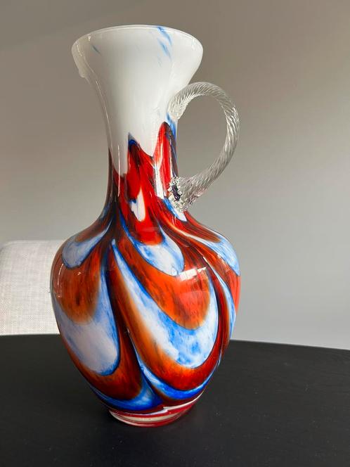 Carlos Moretti Italiaanse opaline glazen vaas rood blauw, Antiek en Kunst, Antiek | Vazen, Ophalen of Verzenden