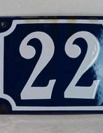 1 X emaille huisnummer bord nr 22., Ophalen of Verzenden