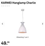 3 stuks hanglamp wit Karwei Charlie, Ophalen, Zo goed als nieuw, Minder dan 50 cm