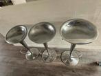 3 Magis Bombo Barkrukken RVS design., Ophalen, Gebruikt, In hoogte verstelbaar, 60 tot 90 cm