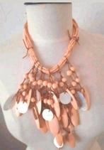 Zandkleurige Boho Ibiza ketting 41 cm lang., Sieraden, Tassen en Uiterlijk, Kettingen, Nieuw, Overige materialen, Beige, Verzenden