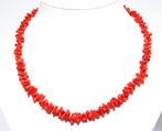 Schitterende Sterling Zilver Vermeil Bloedkoraal Ketting 47, Verzenden, Zilver, Ketting, Verguld