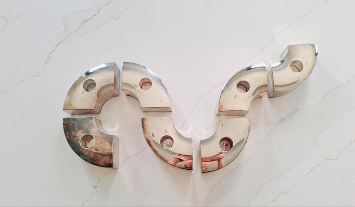 Verzilverde design kaarsenkandelaars - Set van 7 stuks! -, Antiek en Kunst, Kunst | Designobjecten, Ophalen of Verzenden