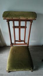 Fluwelen bidstoel groen, Antiek en Kunst, Antiek | Meubels | Stoelen en Banken, Ophalen