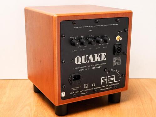 REL QUAKE II 100W MOSFET subwoofer kersen, Audio, Tv en Foto, Luidsprekers, Gebruikt, Subwoofer, 60 tot 120 watt, Overige merken