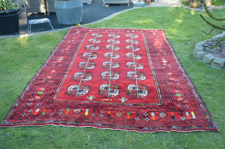 groot origineel vintage wollen Perzisch tapijt/ vloerkleed, Huis en Inrichting, Stoffering | Tapijten en Kleden, Gebruikt, 200 cm of meer