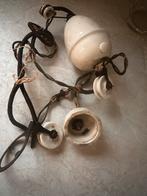 Antiek porselein lampfitting –oud elektra /industrieel, Ophalen of Verzenden