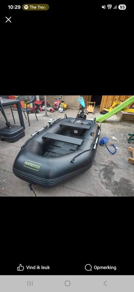 Hunter sp235  met etm-tec azure 60, Watersport en Boten, Hengelsport | Karpervissen, Zo goed als nieuw, Overige typen, Ophalen