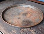 Brocante metalen dienblad 55cm, Ophalen, Zo goed als nieuw, Rond, Metaal