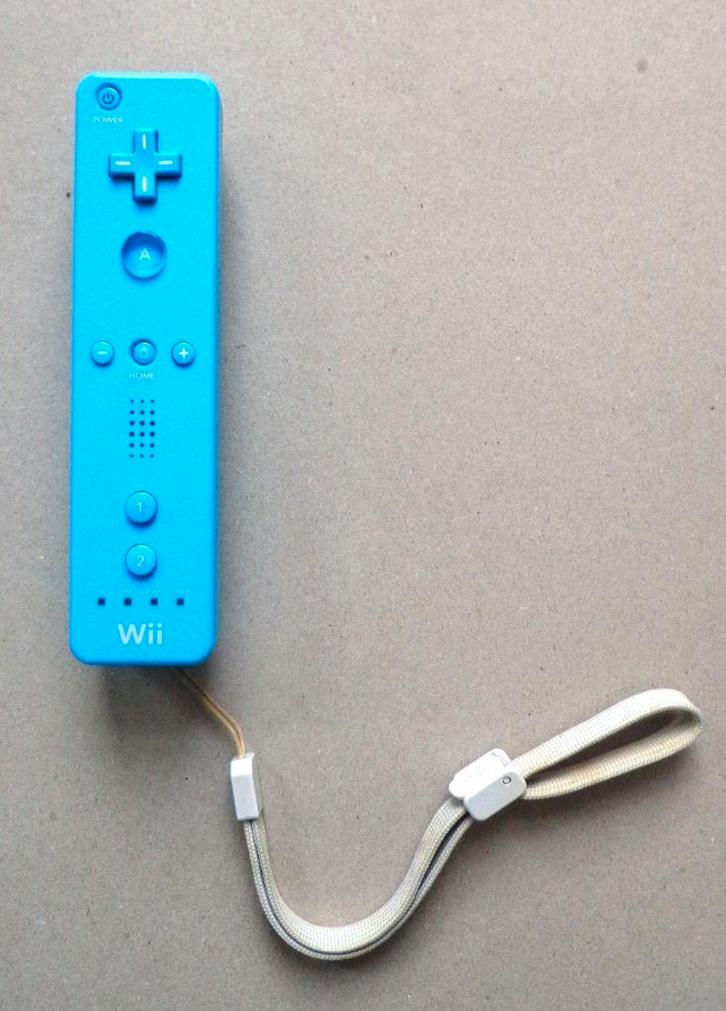 Originele Remote controller Turquoise + polsbandje, Spelcomputers en Games, Games | Nintendo Wii, Zo goed als nieuw, Overige genres