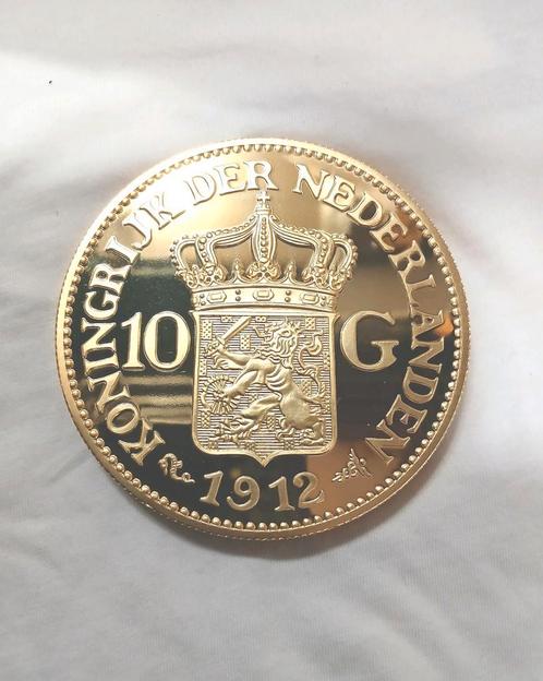 De Hollandsche Ponder Wilhelmina tientje 10 gulden 1912 goud, Postzegels en Munten, Munten | Nederland, Losse munt, 10 gulden