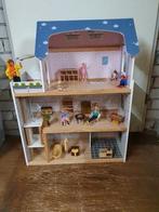 Kidkraft houten poppenhuis met lift, meubeltjes en poppetjes, Kinderen en Baby's, Speelgoed | Poppenhuizen, Ophalen, Zo goed als nieuw
