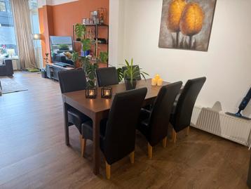 Uitschuifbare eettafel – donker hout, 120 tot 180 cm beschikbaar voor biedingen