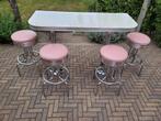 Amerikaanse muur bartafel barkrukken fifties sixties Bel Air, Huis en Inrichting, Barkrukken, Ophalen, 60 tot 90 cm, Met voetsteun
