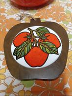 Vintage appeltjes pannen onderzetter / kaasplankje, Huis en Inrichting, Woonaccessoires | Onderzetters, Verzenden, Zo goed als nieuw