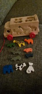 Houten vormen trein met dieren, Ophalen of Verzenden, Zo goed als nieuw, Jongen of Meisje