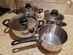 Pannenset - 4 delig, Ophalen of Verzenden, Gebruikt, Rvs, Pannenset