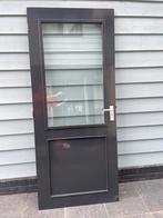 Deur hardhout met glas 211 x 89 x 3,8, Doe-het-zelf en Verbouw, Deuren en Horren, Ophalen, Gebruikt, 80 tot 100 cm, Buitendeur