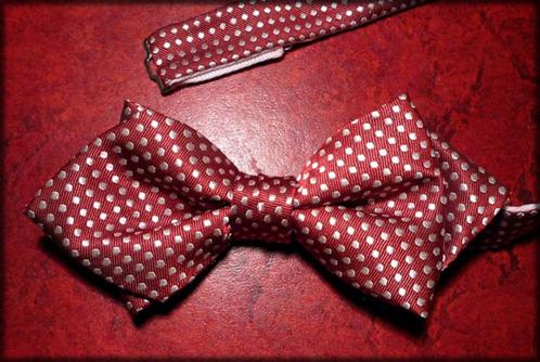 Stropdas STRIK - Rood met  witte spikkel - Mooie Strik, fees, Kleding | Heren, Stropdassen, Zo goed als nieuw, Met patroon, Rood