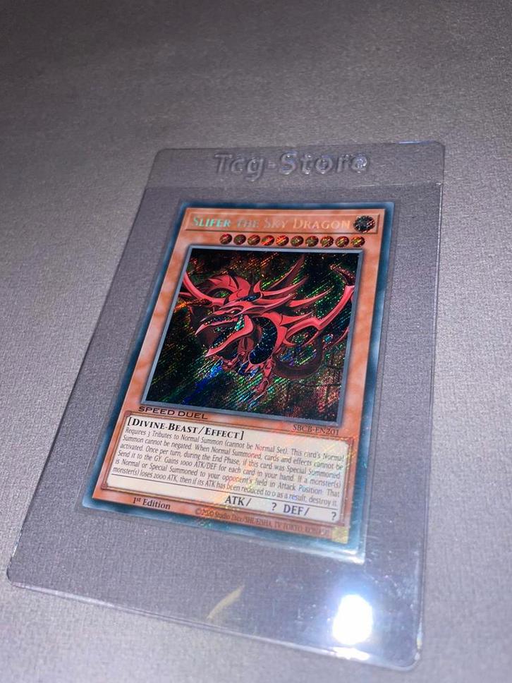 Slifer the Sky Dragon 1st Ed Secret Rare Yu-Gi-Oh, Hobby en Vrije tijd, Verzamelkaartspellen | Yu-gi-Oh!, Nieuw, Ophalen of Verzenden