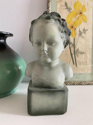 Art deco buste, gipsen beeld, kind, Renova, Antiek, Brocante beschikbaar voor biedingen