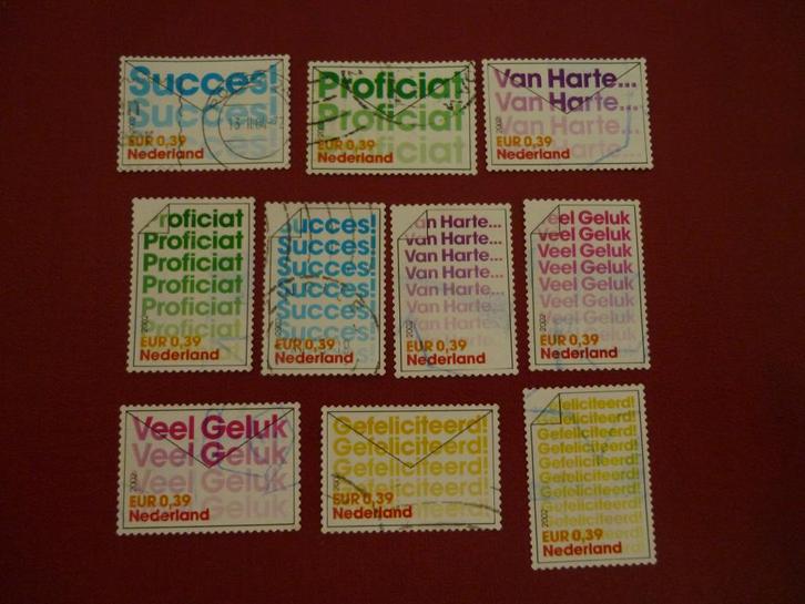 2002 - 10 x Gefeliciteerd serie gestempeld NVPH 2051 - 2060, Postzegels en Munten, Postzegels | Nederland, Gestempeld, Ophalen of Verzenden