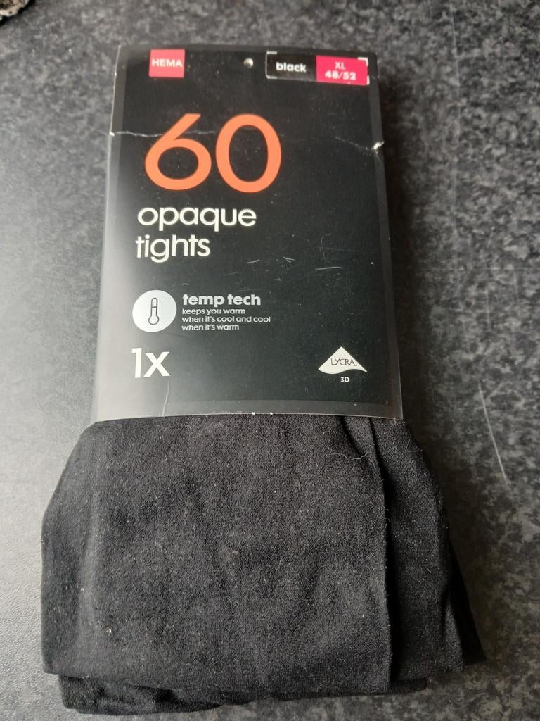 Nieuwe zwarte temp tech panty, 60 denier., Zwart, Nieuw, Panty, Hema