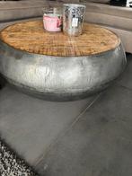 Metalen/ houten salontafel, Huis en Inrichting, Tafels | Salontafels, Ophalen, 50 tot 100 cm, Zo goed als nieuw, Minder dan 50 cm