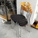 JMT kantinestoelen stoelen met zwarte stof/houten rug, Huis en Inrichting, Stoelen, Ophalen, Gebruikt, Stof, Vijf, Zes of meer stoelen