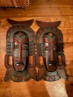 Wanddecoratie - Afrikaanse uitgehakte Maskers, Antiek en Kunst, Kunst | Beelden en Houtsnijwerken, Ophalen of Verzenden