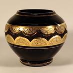 Vaas in Booms glas met verguld decor. hoogte: 15 cm.. doorsn, Verzenden