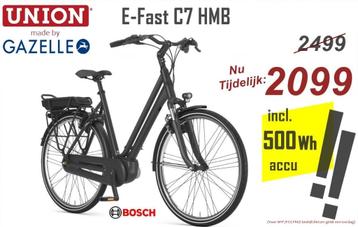 0p=0p !! Union (Gazelle) E-Bike (incl.500Wh accu) nu €2099 beschikbaar voor biedingen