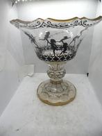 jugendstil art deco weens glas vaas bokaal geemailleerd, Ophalen of Verzenden