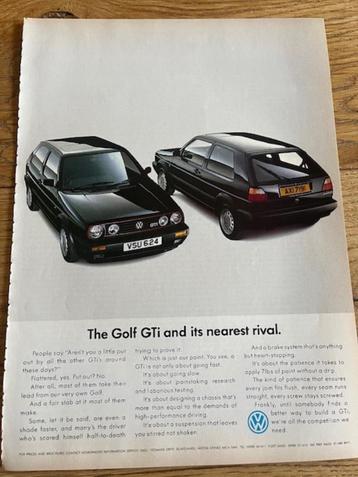 Volkswagen Golf GTi originele advertentie 1990 beschikbaar voor biedingen