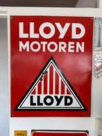 Vintage Lloyd Motoren Emaille Reclamebord, Ophalen of Verzenden