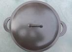 FE BELGIUM DESCOWARE grote vintage gietijzer pan 26 cm (G90), Gebruikt, Gietijzer, Ophalen of Verzenden, Keramische plaat
