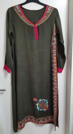 Maat M groen geborduurde Indiase Marokkaanse jurk kameez M, Kleding | Dames, Jurken, Groen, Maat 38/40 (M), Ophalen of Verzenden