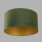 Groene velours lampenkap diameter 50 cm/ 25 cm hoog, Huis en Inrichting, Ophalen, Zo goed als nieuw, Rond, 25 tot 50 cm