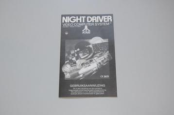 Atari 2600 : Night Driver (alleen Handleiding) beschikbaar voor biedingen