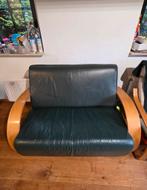 Gratis bank – kunstleer, donker groen, Gebruikt, Retro/Modern, Tweepersoons, 75 tot 100 cm