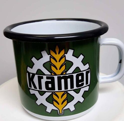 Kramer tractor nostalgische emaillen coffee beker, Verzamelen, Merken en Reclamevoorwerpen, Nieuw, Gebruiksvoorwerp, Ophalen of Verzenden