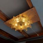 Vintage ijsglas plafondlamp Kaiser Leuchten, Ophalen, Gebruikt, Glas, Onbekend