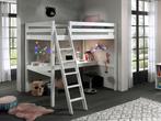 Pino hoogslaper 2-persoons - 140x200 - Wit, Huis en Inrichting, Slaapkamer | Stapelbedden en Hoogslapers, Hoogslaper, 200 cm, Nieuw