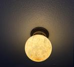 Plafondlamp - Art Deco Jugendstil - brons marmer, Huis en Inrichting, Lampen | Plafondlampen, Ophalen, Zo goed als nieuw, Glas