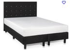 Boxspring 140x200, Huis en Inrichting, Slaapkamer | Bedden, Ophalen, Gebruikt, Zwart, Tweepersoons