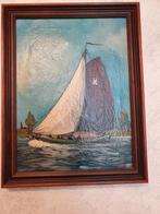 Schilderij met Skûtsje, Antiek en Kunst, Kunst | Schilderijen | Klassiek, Ophalen of Verzenden