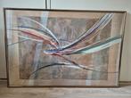 Elba Alvarez Acrylverf Kunstwerk Gouden Lijst (91x61), Antiek en Kunst, Ophalen of Verzenden