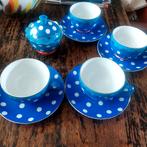 Oilily polkadot cappuccino kop& schotels & suikerpot blauw, Ophalen of Verzenden, Zo goed als nieuw, Overige stijlen, Kop(pen) en/of Schotel(s)