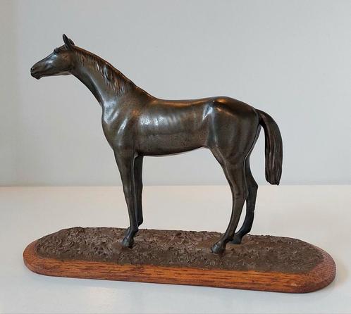 Oud Metalen Sculptuur Beeld Sierlijk Paard Paardenbeeld, Antiek en Kunst, Curiosa en Brocante, Verzenden