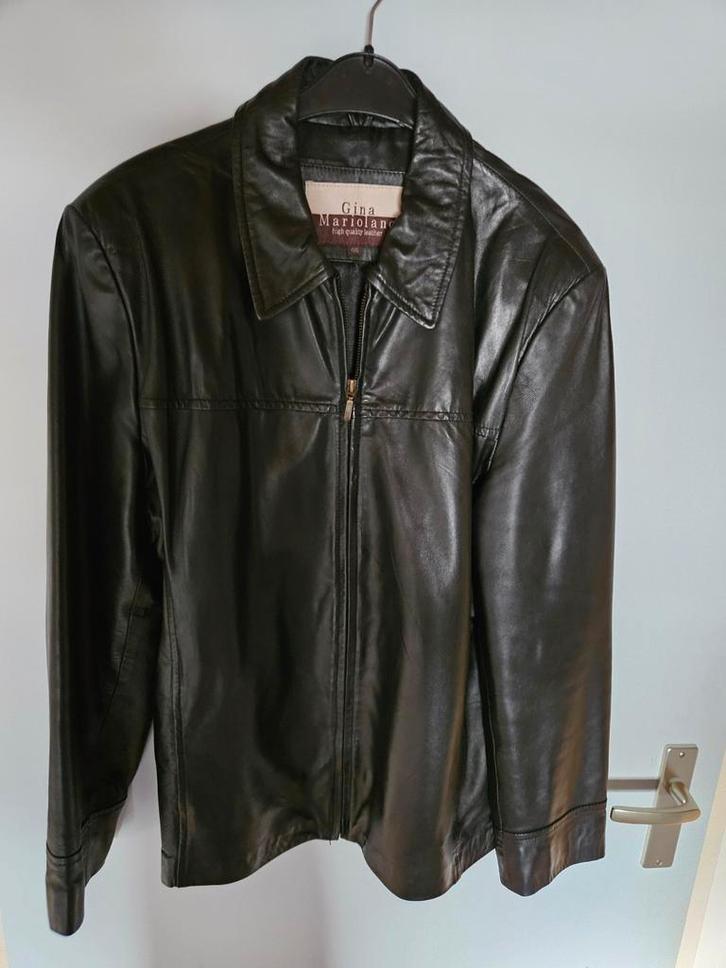 Zwart lederen jas, damesjas leer, blazer, Kleding | Dames, Jassen | Zomer, Zo goed als nieuw, Maat 46/48 (XL) of groter, Zwart